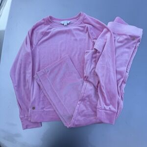 Lilly Pulitzer Pink Velour Pajama Sweat Set Sleepwear Style 007128 Medium